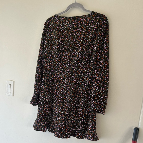 Zara Black Floral Long Sleeve Dress - Picture 6 of 13
